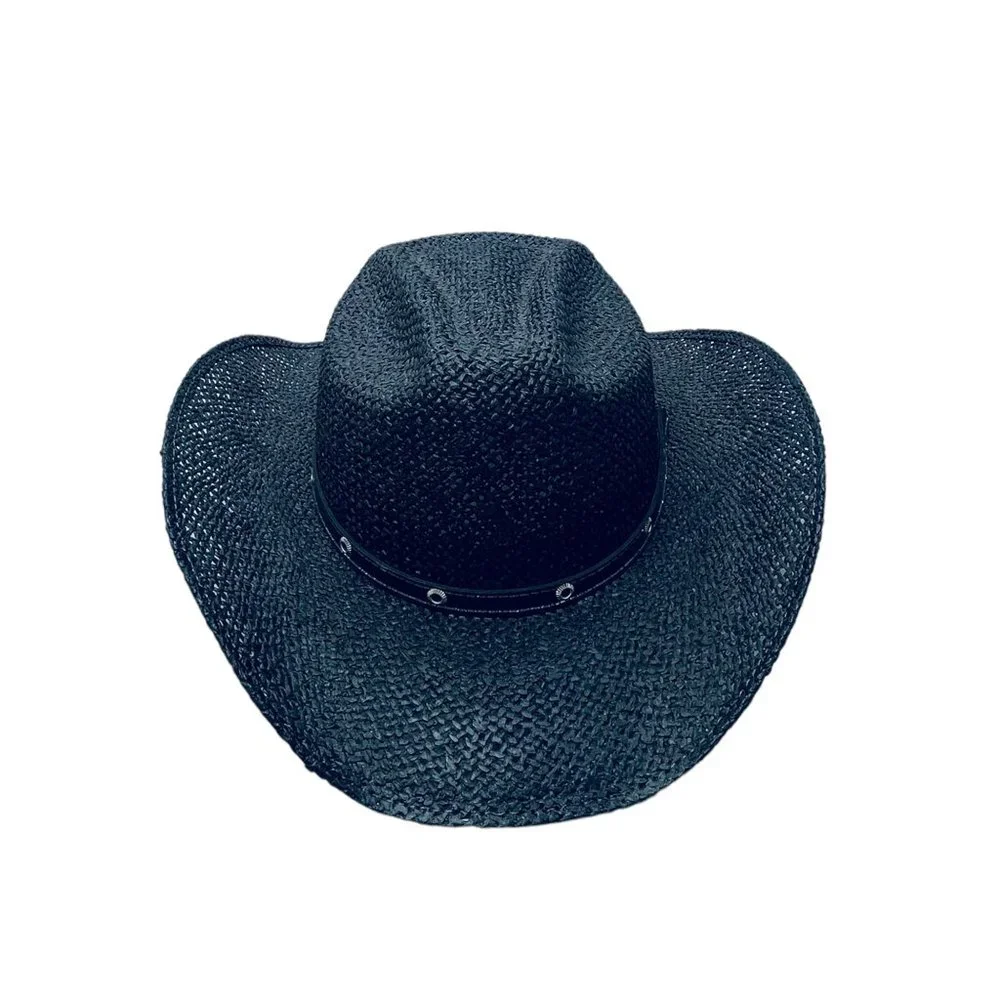 Tombstone Loom Explorer Black Hand Painted Unisex EXPLORER HAT Size 6 3/4